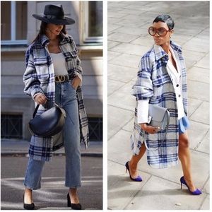 H&M Jackets & Coats Conscious Plaid Shacket XL
